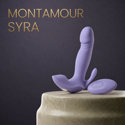 MontAmour Syra - Vibrations- und Rotationsvibrator - 10 Rotations- und 10 Vibrationsmodi - Fernbedienung - Silikon - Wasserdicht - Wiederaufladbar